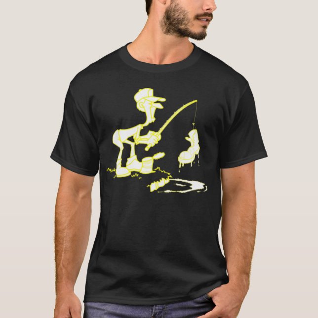 Camiseta Amarillo de la bota de la pesca (Anverso)