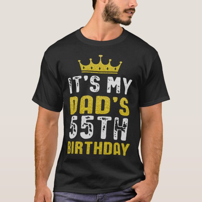 Camiseta Amarillo de la Corona 55° cumpleaños para papá de  (Anverso)
