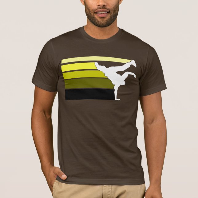 Camiseta Amarillo de la pendiente de BBOY blanco (Anverso)