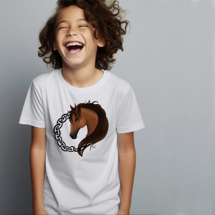 Camiseta Amarillo del caballo marrón celta