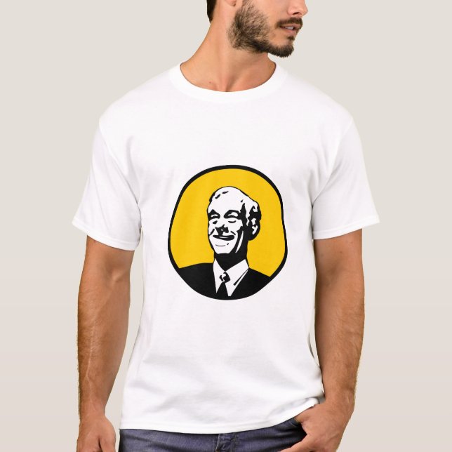 Camiseta Amarillo del círculo de Ron Paul (Anverso)