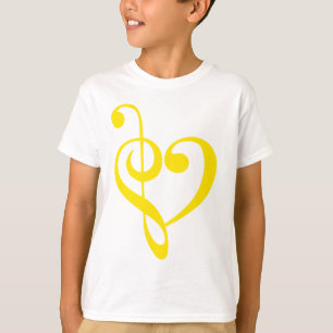 Camiseta Amarillo del corazón de la música