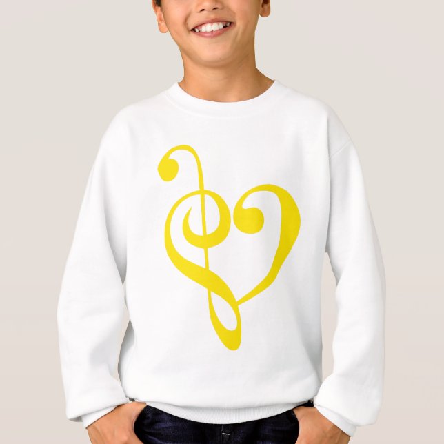 Camiseta Amarillo del corazón musical (Anverso)