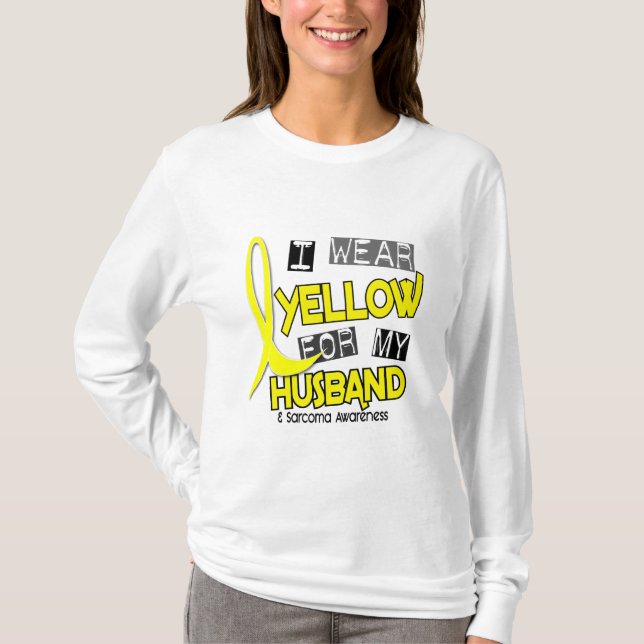 Camiseta AMARILLO del DESGASTE del sarcoma I PARA MI MARIDO (Anverso)