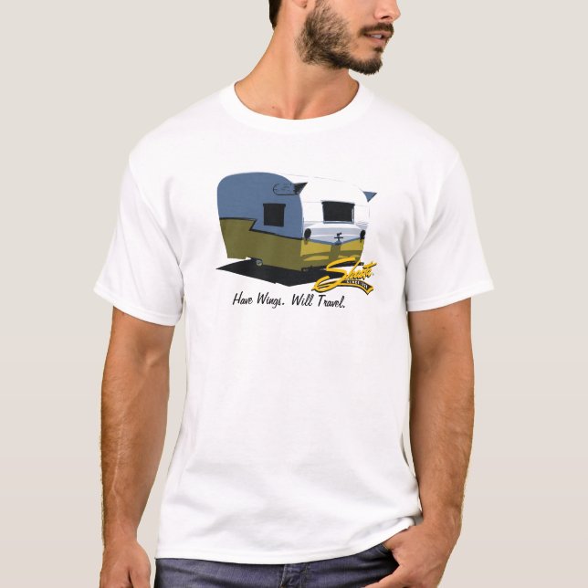 Camiseta Amarillo del remolque del viaje del campista de (Anverso)