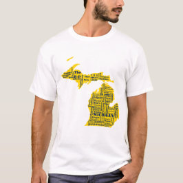 Camiseta Amarillo divertido y azul marino de las ciudades d