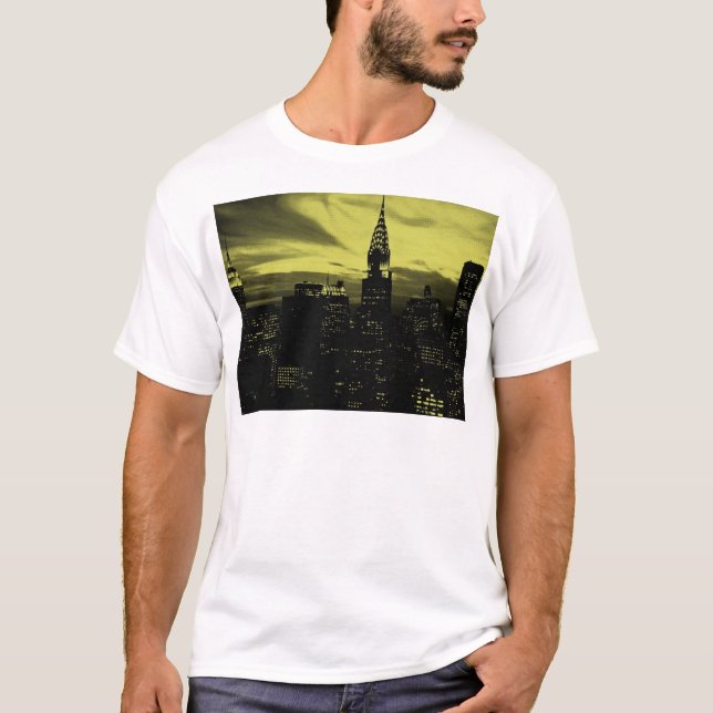Camiseta Amarillo dorado de Nueva York (Anverso)