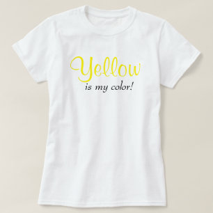 Camiseta Amarillo es mi color Tipografía linda Texto femeni