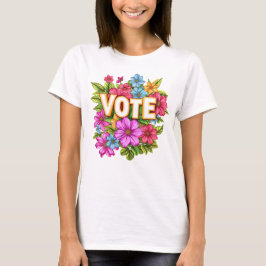 Camiseta amarillo floral VOTE