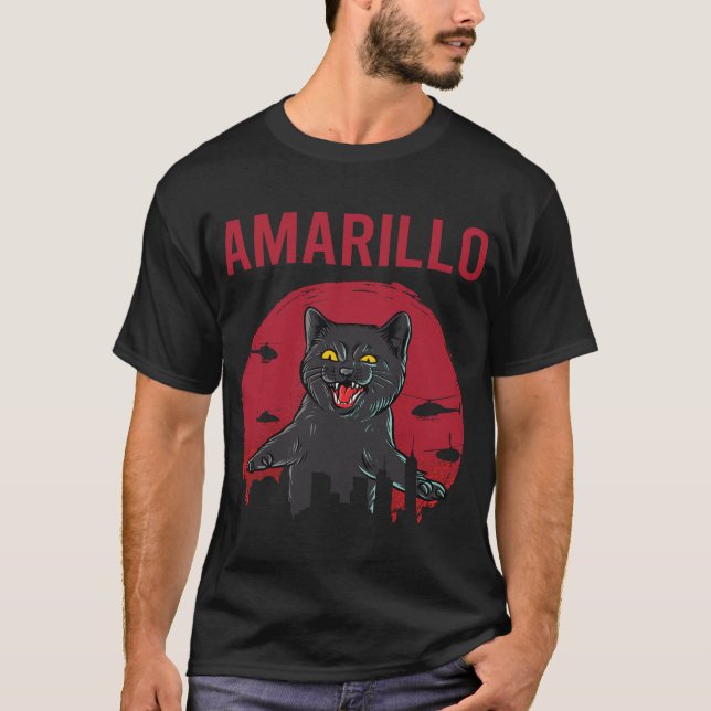 Camiseta Amarillo Gato Negro Gracioso (Anverso)