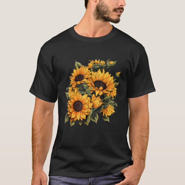 Camiseta Amarillo girasol Cuzco verano Flores de sol Floral (Anverso)