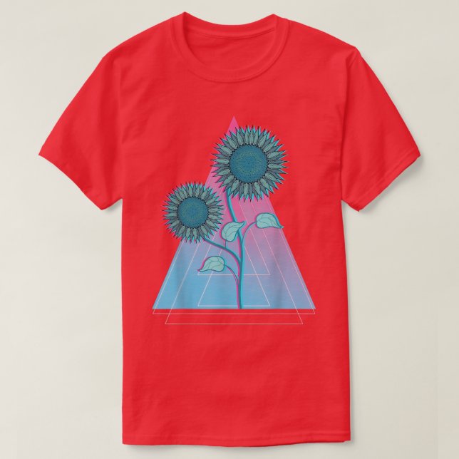 Camiseta Amarillo Jardín Flor Synthwave Floral Vaporwave Su (Diseño del anverso)