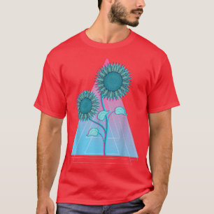 Camiseta Amarillo Jardín Flor Synthwave Floral Vaporwave Su
