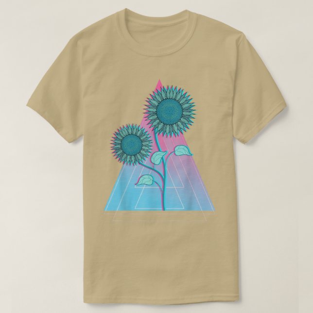 Camiseta Amarillo Jardín Flor Synthwave Floral Vaporwave Su (Diseño del anverso)