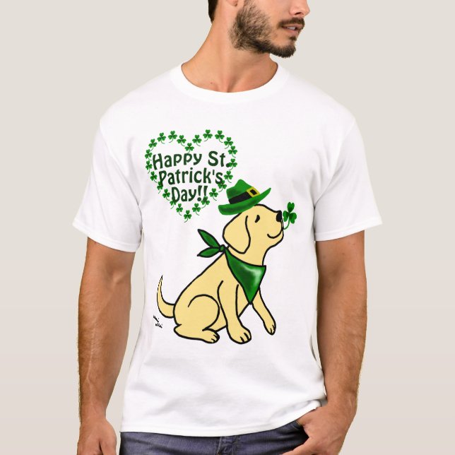 Camiseta Amarillo Labrador del día de St Patrick (Anverso)