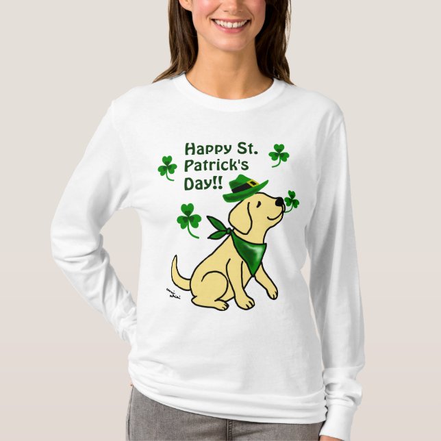 Camiseta Amarillo Labrador del día de St Patrick (Anverso)