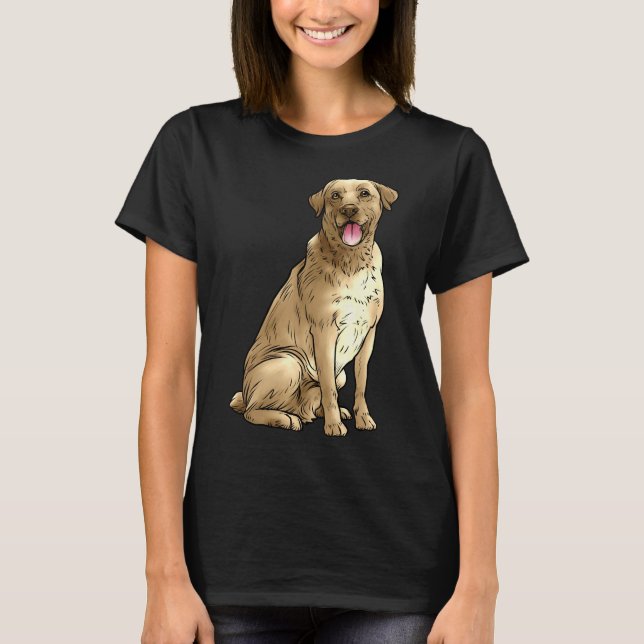 Camiseta Amarillo Labrador Recuperador Perro Golden Lab La  (Anverso)