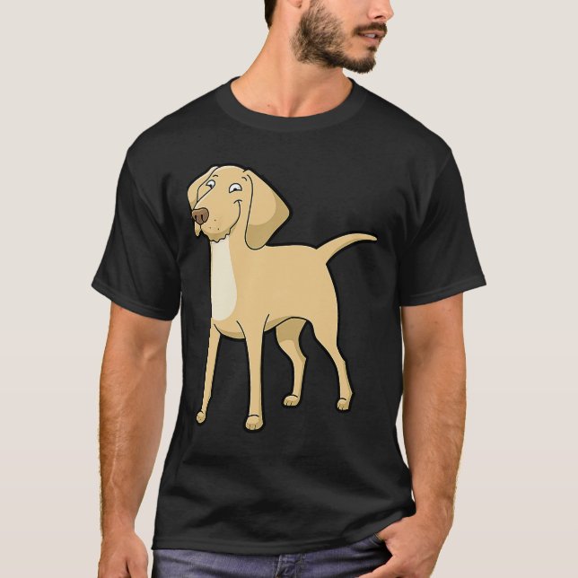 Camiseta Amarillo lindo labrador perro recuperador de oro (Anverso)