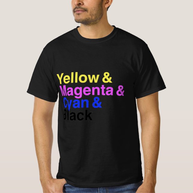 Camiseta Amarillo & Magenta & Cyan & Negro (Anverso)