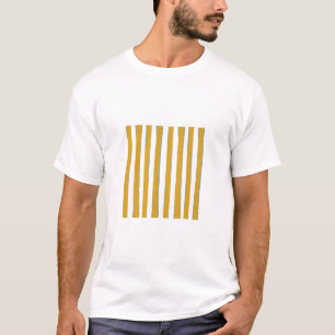 Camiseta Amarillo Mostaza y Franjas Verticales Pintadas a M