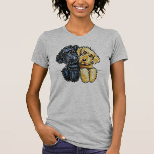 Camiseta Amarillo negro de Labradoodles alineado