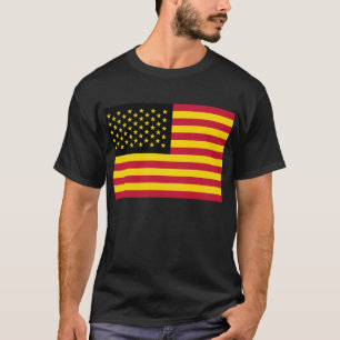 Camiseta Amarillo rojo del negro retro de la bandera