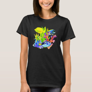 Camiseta Amarillo Tangs Reef Saltwater Marine Aquarium Fish
