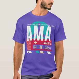 Camiseta Amarillo Texas AMA Código de equipaje del aeropuer