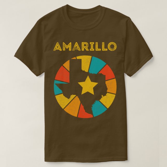 Camiseta Amarillo Texas Vintage Distresage Souvenir 1 (Diseño del anverso)