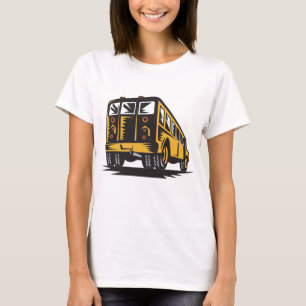 Camiseta Amarillo vintage del autobús escolar retro