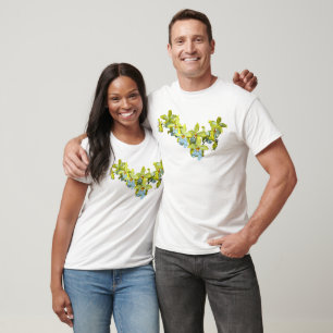 Camiseta Amarillo y blanco Vuylstekeara Orquids Corazón