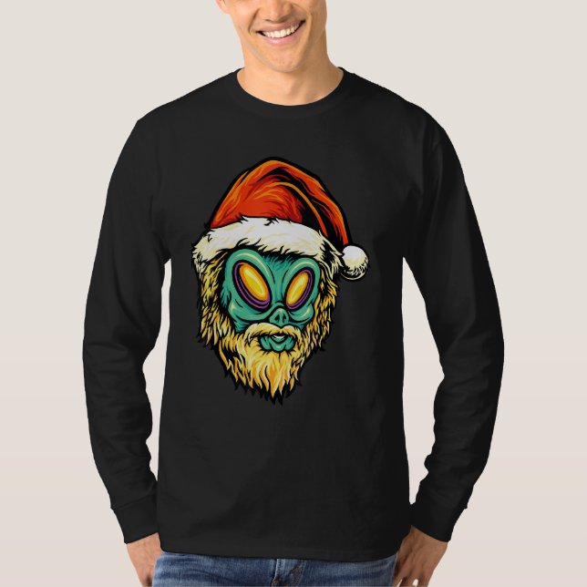 Camiseta Amarrado Santa Claus Alien Head Ufo Lovers Christm (Anverso)