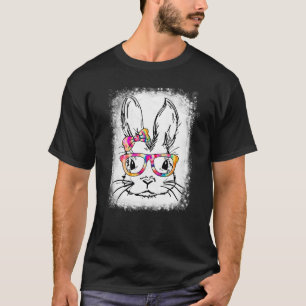 Camiseta Amarre lindo conejito Cara Tie Gafas de tinte Día 