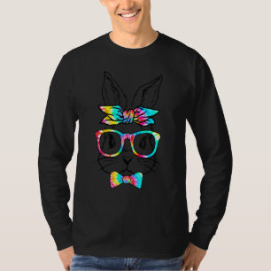 Camiseta Amarre lindo conejito Cara Tie Tye Glass Día de Pa