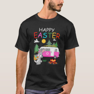 Camiseta Amarrón lindo Eggs Pascua Camping Feliz Día de Pas