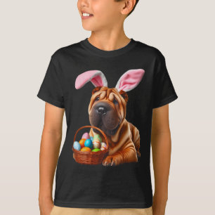 Camiseta Amarrón lindo Oído Chino Shar-pei Perro Huevo de P