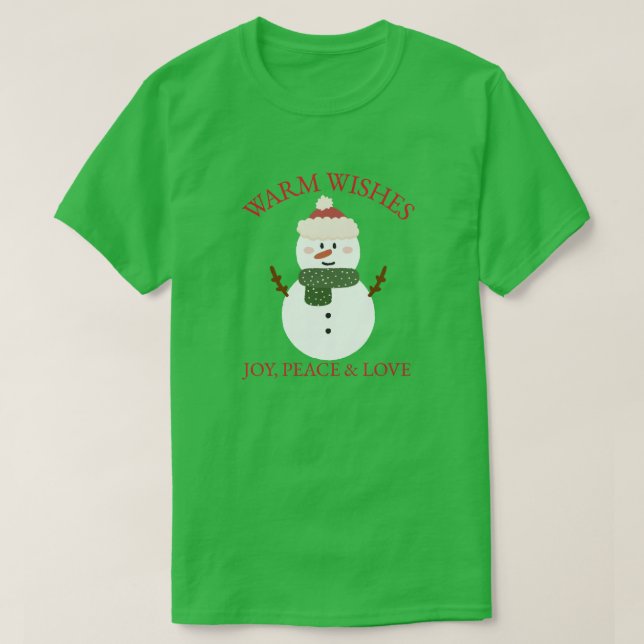 Camiseta Amas cálidas a los Navidades Snowman T-Shirt (Diseño del anverso)