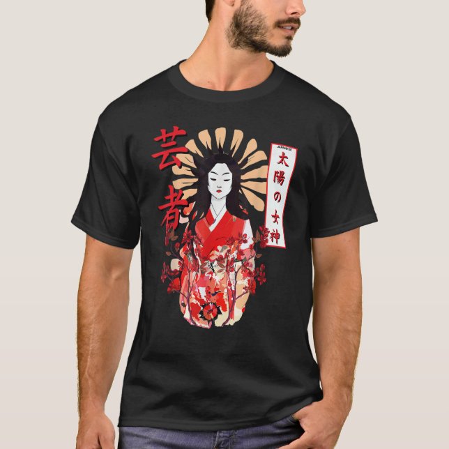 Camiseta Amaterasu Omikami Cherry Blossom Sun Goddess (Anverso)