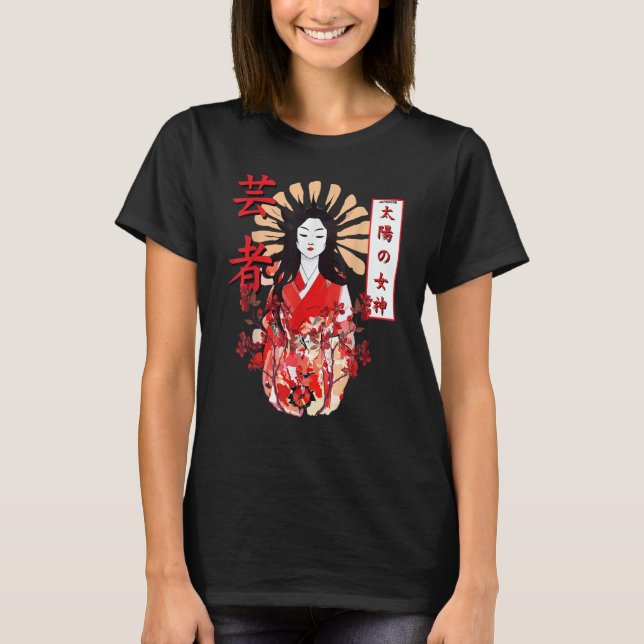 Camiseta Amaterasu Omikami Cherry Blossom Sun Goddess (Anverso)
