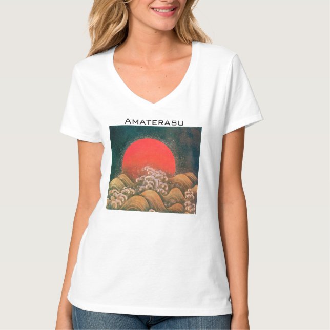 Camiseta AMATERASU, SUN GODDESS Red Black Brown (Anverso)