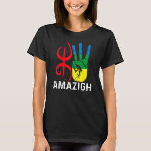 Camiseta amazigh hand y yaz símbolo con tifinagh