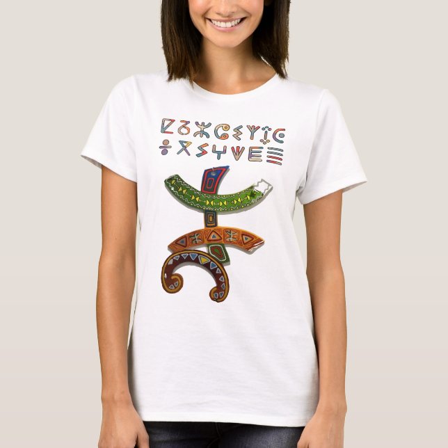 Camiseta Amazigh Kabyle Berber Tattoo símbolos tifinagh art (Anverso)
