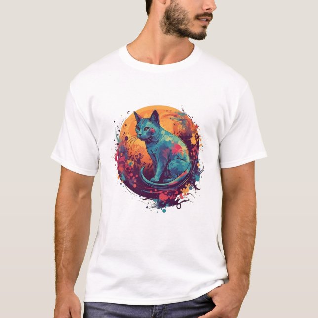 Camiseta amazing cat lover art  (Anverso)