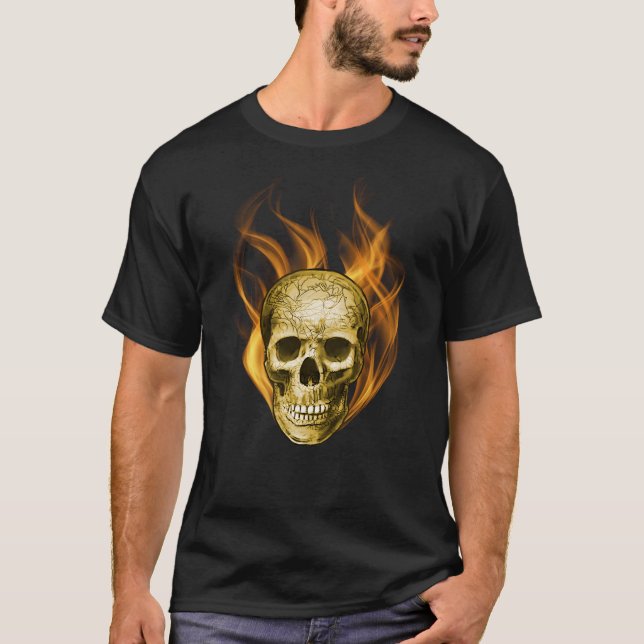Camiseta Amazing Flaming Skull Design (Anverso)