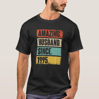 Camiseta Amazing Husband Since 1995 27 Wedding Anniversary