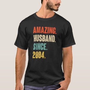 Camiseta Amazing Husband Since 2004  18 Wedding Anniversary