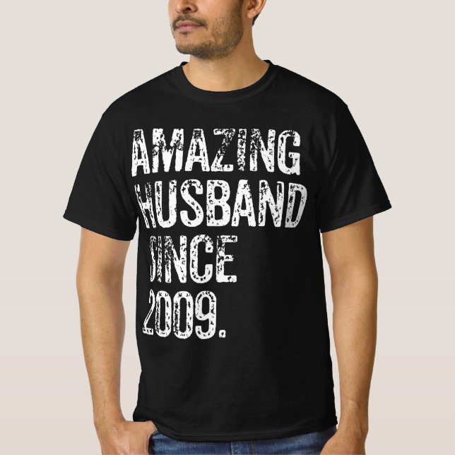 Camiseta Amazing Husband Since 2009 13 Years Wedding Annive (Anverso)