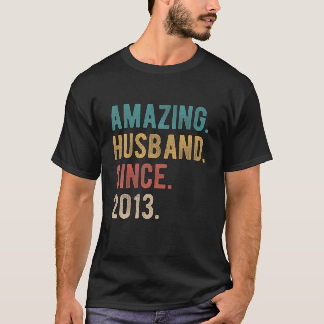 Camiseta Amazing Husband Since 2013 9Th Wedding Anniversary (Anverso)