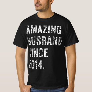 Camiseta Amazing Husband Since 2014 8 Years Wedding Anniver