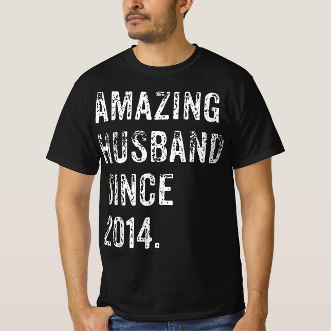 Camiseta Amazing Husband Since 2014 8 Years Wedding Anniver (Anverso)